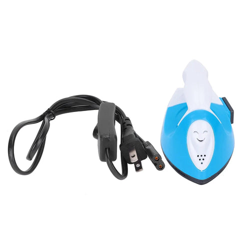 Fabater Mini Heat Press Machine With 1.5 Min Fast Preheat And Constant 180C Temp For Diy Craft Projects showing blue ceramic soleplate and power cord.