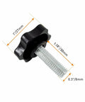 Heavy Duty M8 Star Knobs 4 Pack Solid Steel Core Handles For Patio Umbrella Base Quick Swap Clamp Screws detailed view with dimensions.