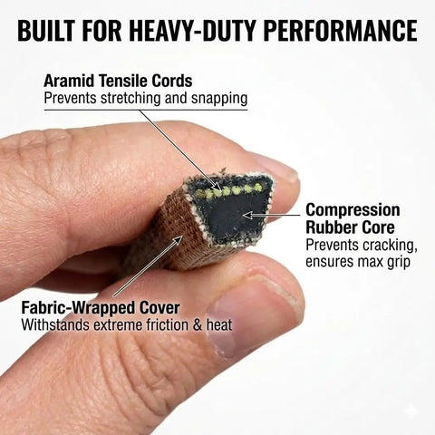 Aramid 42 Inch Deck Belt For Lawn Tractors Built Tough Heavy Duty Replacement Compatible With 13WX78KS011 cross-section detail
