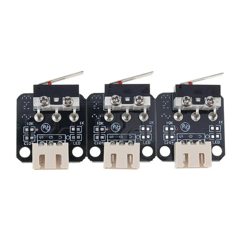 Close-up of 3 XYZ end stop switches for 3D Printer Stepper Motor X Y Z Axis Cable Kit for Ender 3 Series Upgrade