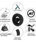 Heavy Duty 6 Inch Rubber On Cast Iron Caster Wheels With 600 Lbs Per Wheel For Carts Furniture And Workbenches, central wheel with features
