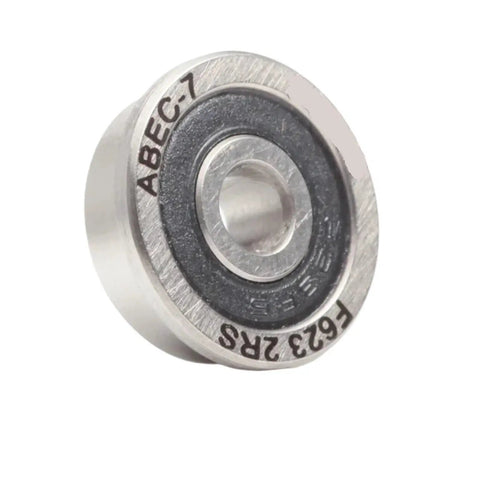 Slick F623RS Double Sealed Flange Ball Bearings 3X10X4MM ABEC 7 For Voron 0 Motion Builds Smooth Glide A B Drive Idler Shafts Zero Noise Precision Made Corrosion Proof Rust Free Beast Mode High Quality Parts 10 Pack, sealed bearing close-up