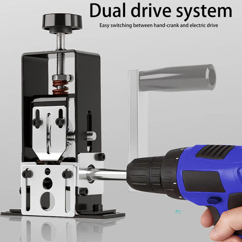 Gypsyfy Manual Wire Stripping Machine For Copper Cable Peeling With Hand Crank And Drill Adapter dual drive system close-up