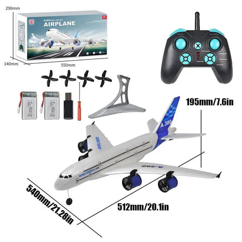 RC Airplane A380 Four Motor Two Point Four G Remote Control Plane With LED Lights Crash Resistant EPP Airliner set