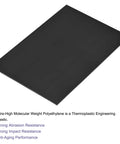 Black UHMW Polyethylene sheet 6.1 x 8 x 0.08 inches, abrasion-resistant plastic for DIY projects, liners, bushings, bearings pack of 2