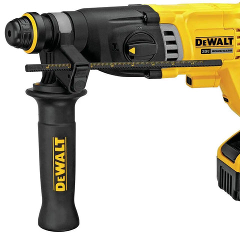 High Octane 20v Max Rotary Hammer Kit Sporting A Rigid D Handle And Fast Adapter SDS Plus Chucks close-up view of D handle and controls.