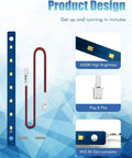 LED Light Kit For Adventurer 5M And 5M Pro 3D Printer Enclosures, light strip board and connector details