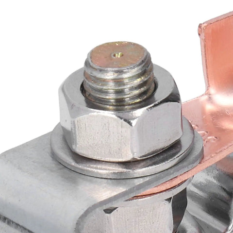 Heavy Duty Magnetic Welding Ground Clamp for Welding and Electrical Work, 300A Rated, close-up of iron brass magnet head