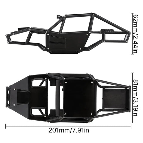 Rock Tarantula Nylon Buggy Body Shell For TRX4M 1/18 RC Crawler Upgrade with dimensions shown