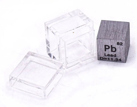 0.39 Inch 10mm Lead Cube Pb 99.9 Percent Pure With Acrylic Display Case Heavy Metal Block For Science Class And STEM Education