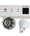 Cabinet Light And Power Kit With 3 Prong Outlet And LED Spotlight Auto Off Timer White Slick And Practical For Ironing Board
