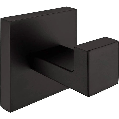Stainless Steel Towel Hook Rustproof Wall Mounted Coat And Towel Hanger Square Matte Black Heavy Duty Door Hanger 2 Pack