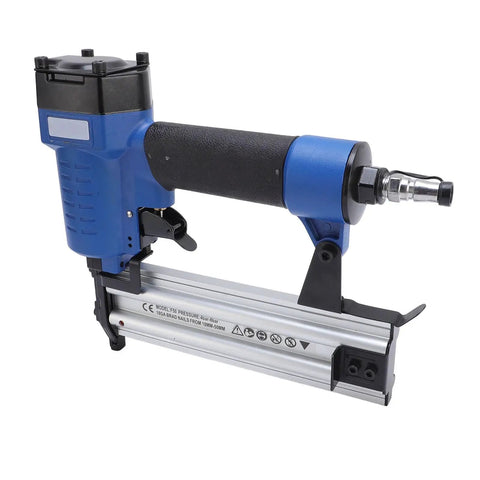 Heavy Duty Badass Workhorse Pneumatic Brad Nailer 18 Gauge 3 Eighth To 2 Inch air powered nail gun with aluminum body for woodworking.