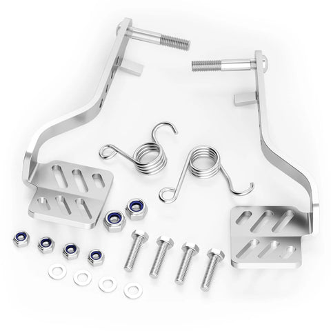 Heavy Duty Go Kart Pedals With 71 Inch Throttle Cable For 212cc And 196cc Engines, showing pedal set and hardware