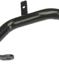 Straight Up Heavy Duty Coolant Pipe Upgrades Crack Prone Plastic To Rock Solid Aircraft Aluminum Replaces Water Pump Line For Transmission Cooler Direct Drop In Fit Black Finish, black aluminum coolant pipe shown from the side.