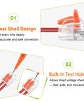 60 Piece Lever Wire Connector Kit With 2 3 4 5 Port Push In Quick Connectors, clear shell design with visible copper wire