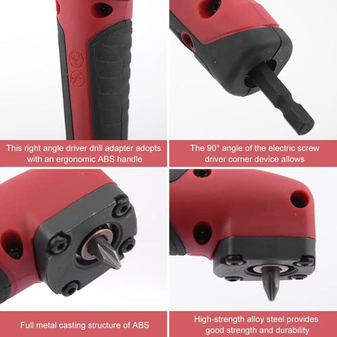 90 Degree Right Angle Drill Attachment For Electric Screwdrivers Corner Socket Adapter with ABS and alloy steel close-up