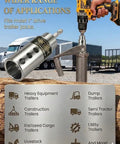 Trailer Jack Drill Adapter Kit 1 Inch Drive Shaft 2 In 1 For Cordless Drill And Ratchet Stainless Steel in use with drill