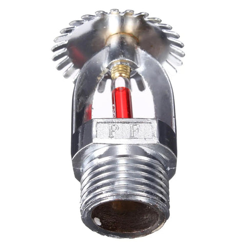 Heavy Duty Fire Sprinkler Heads 1/2 Npt 155 Fahrenheit 4 Pack upright chrome sprinkler with glass bulb for fire protection.