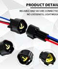 Built Tough Heavy Duty Waterproof Auto Connectors 5 Pack 3 Pin Male Female Wiring Harness featuring secure connection for trucks SUVs and minivans.