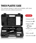 Hydraulic Crimping Tool Pliers With 180 Degree Swivel Head For Battery Cables And Power Wires Aluminum Body in plastic case with dies.