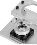 Heavy Duty Hollow Rotary Platform With Adjustable Belt Tension For 86 Stepper Motors To Nail Dead On Positioning, detail of aluminum casing and base.