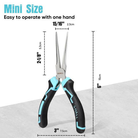 Long Reach 6 Inch Needle Nose Pliers With Comfort Grip Handles And Non Serrated Drop Forged Steel Jaws Built For Jewelry Making Wire Wrapping Crafts And Electronic Repair, mini size
