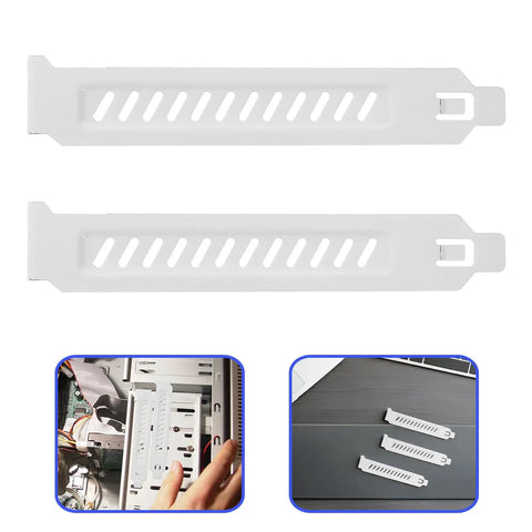 20 Pieces Alloy Steel PCI Slot Covers With Screws For Graphics Cards And PC Cases Ventilated Expansion Slot Covers To Boost Dope Airflow And Cut Heat Easy Install For DIY Home PC Builds Dust Prevention, white vented PC slot cover