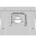 Get Heavy Duty Aluminum Router Table Insert Plates For Woodworking Enthusiasts, 240x200mm with precise markings for trimming.