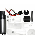 In-Tank Electric Fuel Pump With 10-Piece Installation Kit, Drop-In Replacement Fits Multiple Models And Replaces E2068 E8213 EFP382A A3813, Built For Reliable Fuel Delivery And Easy No-Hassle Install. Display of pump, connectors, and nylon strainer.