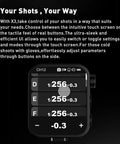 X3 C TTL Wireless Flash Trigger For Canon Cameras With 2 4G Connectivity OLED Touchscreen showing settings on black background