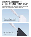 Multi Function Cleaning Pen For AirPods Pro 1 2 3 And Earbuds Case Soft Bristle Brush Kit Metal Tip Flocking Sponge To Keep Your Tech Fresh Quick Cleanin Tight Results Sick Design White with nylon brushes for cleaning.