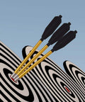 Mini Crossbow Bolts 6.3 Inch Aluminum Arrows For 50-80 Lbs Pistol Crossbow, 36 Pack, embedded in target for archery practice.