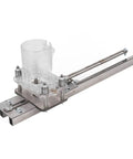 Compact Wood Router And Laminate Trimmer With Palm Handle For Effortless Woodworking Cuts showing a clear acrylic attachment on a metal base.