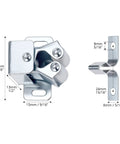 30 Pack Double Roller Cabinet Door Latch Kit, Beefy Galvanized Cold Rolled Steel Tension Catch Keeps Doors From Drifting