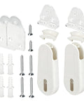 Universal Window Blinds Cord Tensioner Kit with plastic tension modules, screws and wall mounts for easy installation.