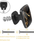 Abstract Marble Fluid Art Black Gold Drawer Pulls 4 Pack Clear ABS Glass Cabinet Handles With Screws side view