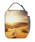 Insulated Lunch Tote With Detachable Handle For Work And Travel, Leakproof Reusable Cooler Bag with desert design