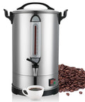 100 Cup Coffee Urn For Large Events And Catering, Industrial Coffee Dispenser With 1300W Quick Brew, Dual Wall Stainless Steel Design
