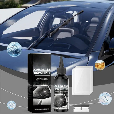 Windshield Crack Repair Kit 2 Pack Upgrade 2026 Glass Repair Fluid with box and tools for quick fix of auto glass on car windshield
