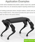 Quadruped robot model using 30Kg High Torque Serial Bus Servo Motor With 360 Programmable Magnetic Encoder Two Way Feedback Servo And Motor Mode Switchable UART Serial Bus Control For Up To 253 Servos Great For DIY Robotics on display.