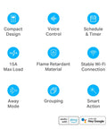 Features of Smart Plug Mini 15A 4-Pack For Home Automation With Alexa, Google Home, IFTTT No Hub, 2.4G WiFi, UL Certified.