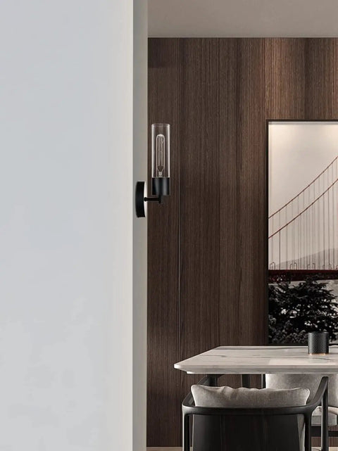 Black Wall Sconce With LED Bulb, Modern Industrial Vanity Light Fixture For Bathroom, Hallway, Bedroom, And Indoor Living Spaces.