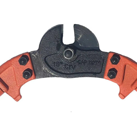 Close-up of the Beefy Heavy Duty Cable Cutter With Tapered Jaws For Up To 1/4 Inch Stainless And Galvanized Aircraft Cable, 18 Inch Length