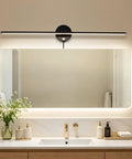 32 Inch Picture Lights For Bathroom Vanity And Over Mirror Wall Lighting, Plug In Or Hardwired 18W 3000K Dimmable LED, sleek black fixture