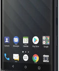 Unlocked Android Phone With Physical Keyboard And Speed Switch Smooth Flick Typing Sleek Silver Aluminum Build Twin Sim 4G Lte 64GB Storage Us Warranty Game Changer For Daily Grind shown from front angle with QWERTY keyboard and apps displayed.