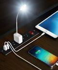 Recessed Mountable Power Strip With USB Ports Four Outlets Two USB Built In Surge Protection ETL Listed No Mess Desk Hidden Mount