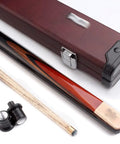 Premium Snooker Pool Cue With Hard Case Featuring 9.8mm Tip And Solid Canada Ash Shaft Paired With Aero Composite Forearm close-up.
