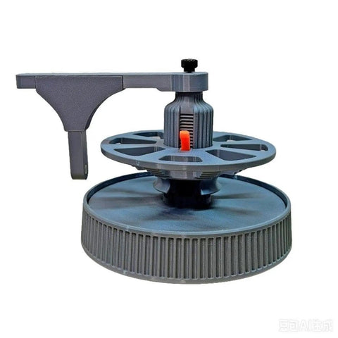 Slick Tangle Free Cable Dispenser, Desktop Wire Spool Reel Stand with dual bearing system and vertical feeding, gray color.