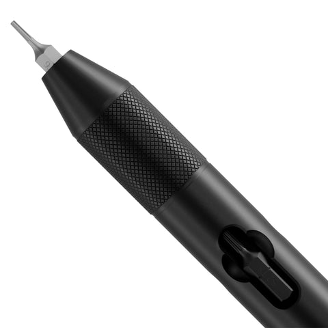 Close-up of Bullet V2 Multi Use Bit Driver For EDC With S2 Steel Torx Bits T6 T8 And T10 Ceramic Bearing Swivel Aircraft Aluminum Construction